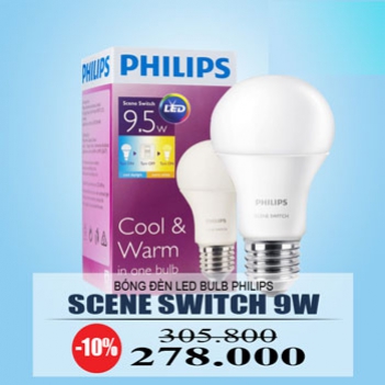 Bóng LEDBulb 9W/9.5W E27 6500k/3000K 230V A60 vượt trội về công nghệ - Thiết bị điện